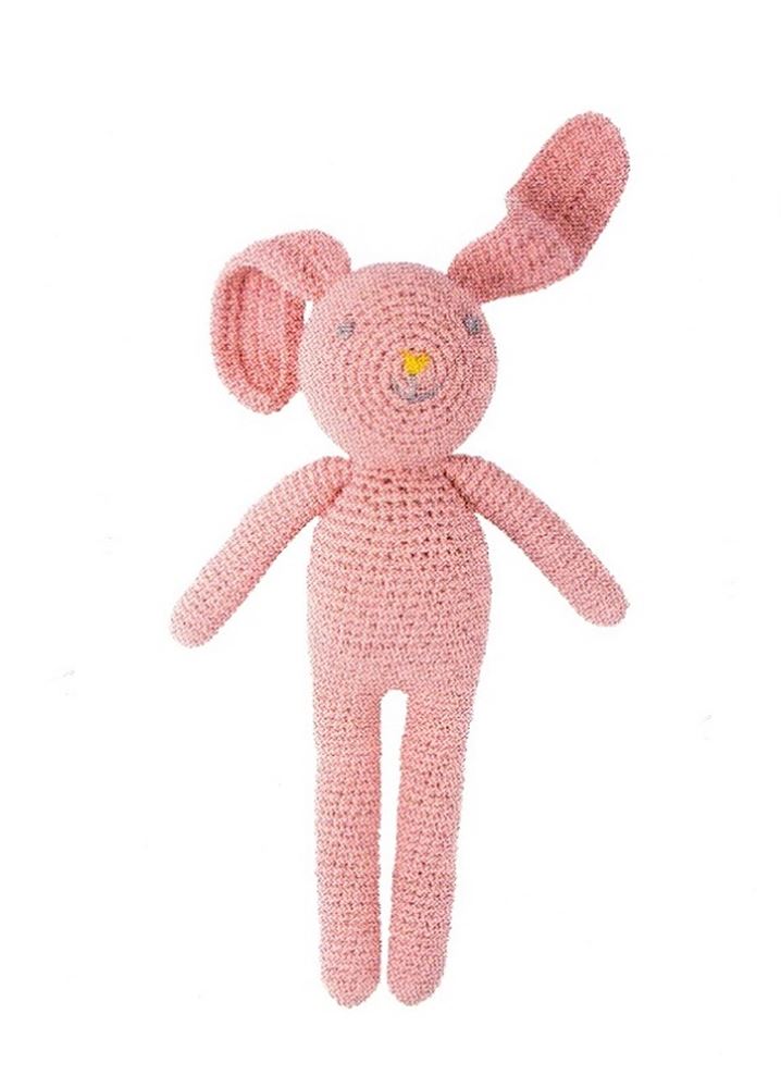 Peluche lapin au crochet rose (3 pcs) 3+
