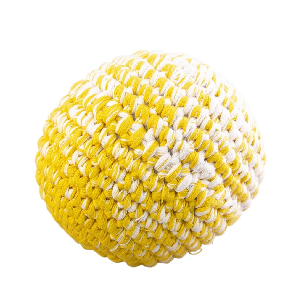 Boule crochetée jaune ocre chiné 12 cm (3