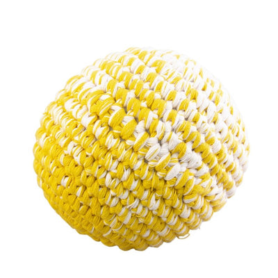 Boule crochetée jaune ocre chiné 12 cm (3