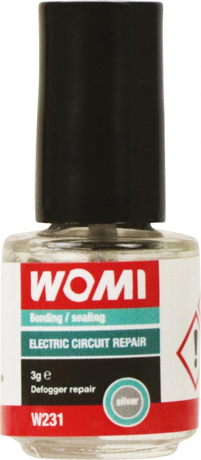 Colle électrique Womi w231 – 3 g argent – colle de réparation conductrice – durcissement rapide – connexion électrique fiable