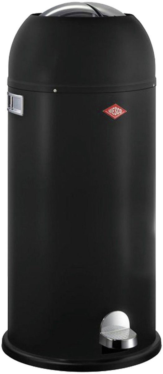 Wesco kickmaster maxi poubelle | poubelle à pédale | 40 litres | métal - noir mat | poubelle - fabriquée en Allemagne