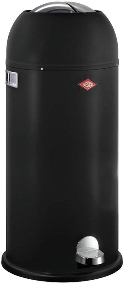 Wesco kickmaster maxi poubelle | poubelle à pédale | 40 litres | métal - noir mat | poubelle - fabriquée en Allemagne
