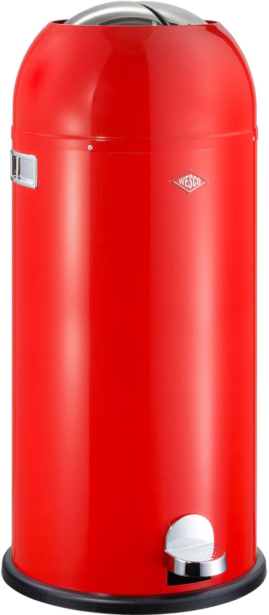 Wesco kickmaster maxi poubelle | poubelle à pédale | 40 litres | métal - rouge | poubelle - fabriquée en Allemagne