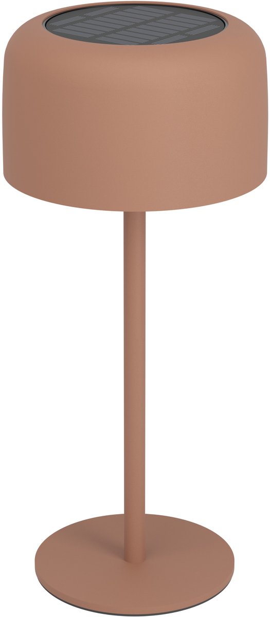 Lampe de table Eglo roccanova - rechargeable (jusqu'à 22 heures de lumière) - solaire - 30 cm - rouge brique orange chaud - sans fil - dimmable - intérieur et extérieur