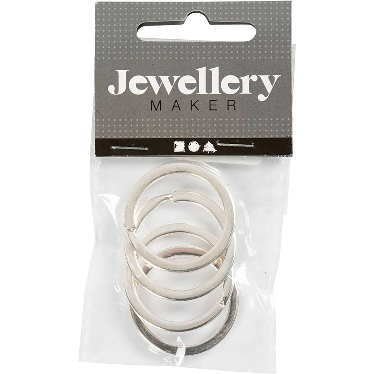Porte-clés Creativ company, d 28 mm, plaqué argent, 4 pièces 1 boîte