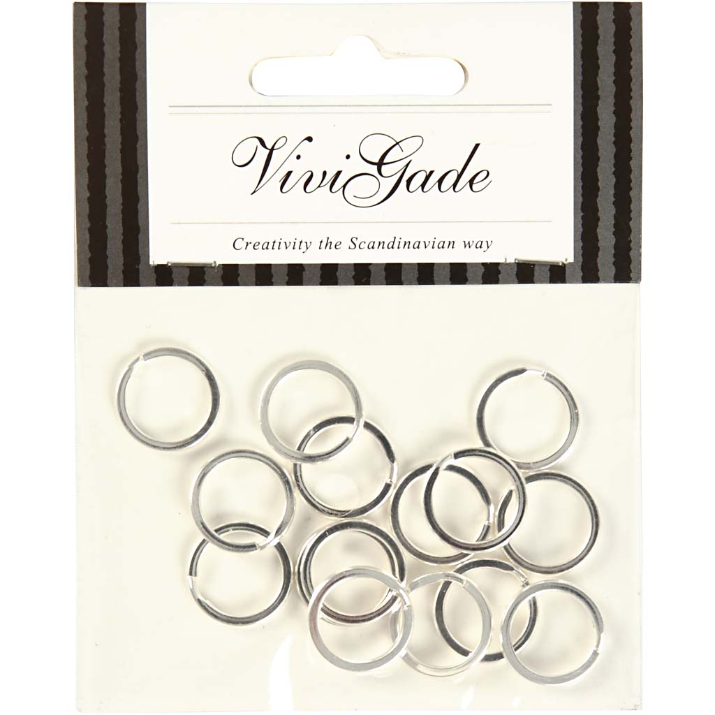 Bague fendue Vivi Gade, d 15 mm, plaqué argent, 100 pièces, 1 boîte