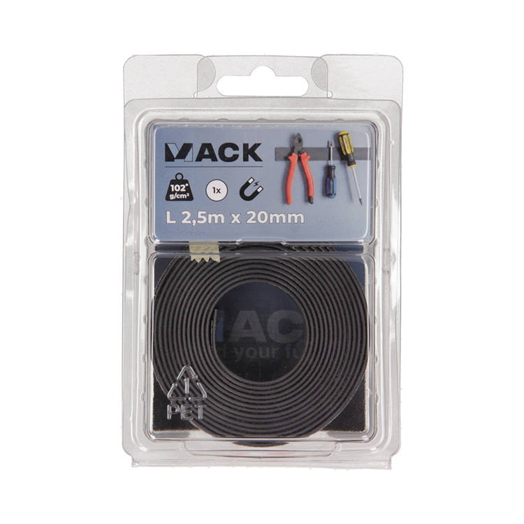 Mack 1076870 - bande magnétique 2,5m*20mm 1pc | 3 pièces