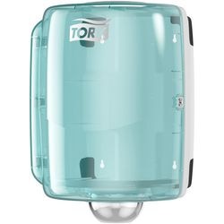 Distributeur de papier nettoyant tork w1, w2 maxi 44,7x32,8x30,2cm blanc turquoise