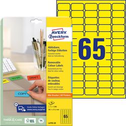 Etiquettes réadhésives avery zweckform stick lift jaune