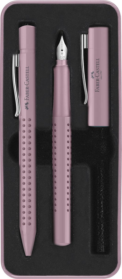 Faber-Castell ensemble d'écriture - grip 2010 - stylo à bille et stylo plume - dans une boîte cadeau - harmonie rose ombres - fc-201528
