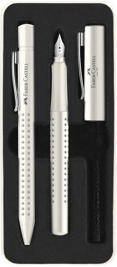 Faber-Castell grip 2010 - coffret d'écriture stylo à bille et stylo plume - dans une boîte cadeau - lait de coco harmonie - fc-201527