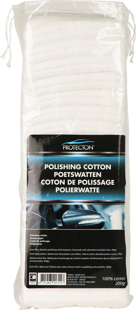 Ouate de nettoyage Protecton - idéale pour le polissage intérieur et extérieur - douce pour la surface à traiter - sans rayures - 200gr