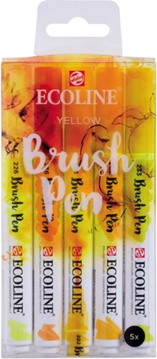 Ecoline • lot de 5 stylos pinceaux jaune