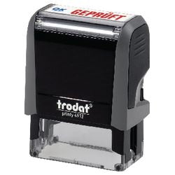Timbre Ty Office imprimé bleu, rouge 'geprüft'