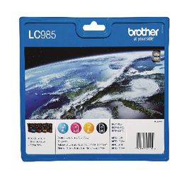 Cartouche d'encre brother lc985valbp noire et 3 couleurs