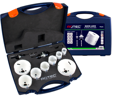 Rotec jeu de scies-cloches électricien à verrouillage rapide bim-co 10 pièces