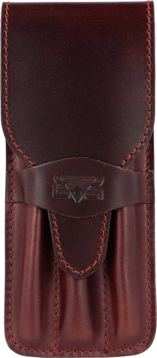 Étui à stylos Mika - cuir de selle - pour 3 stylos - marron - ju-28057202