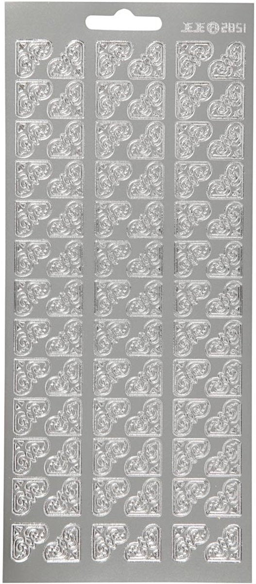 Autocollants Creativ company, coins, feuille 10x23 cm, argent, 1 feuille