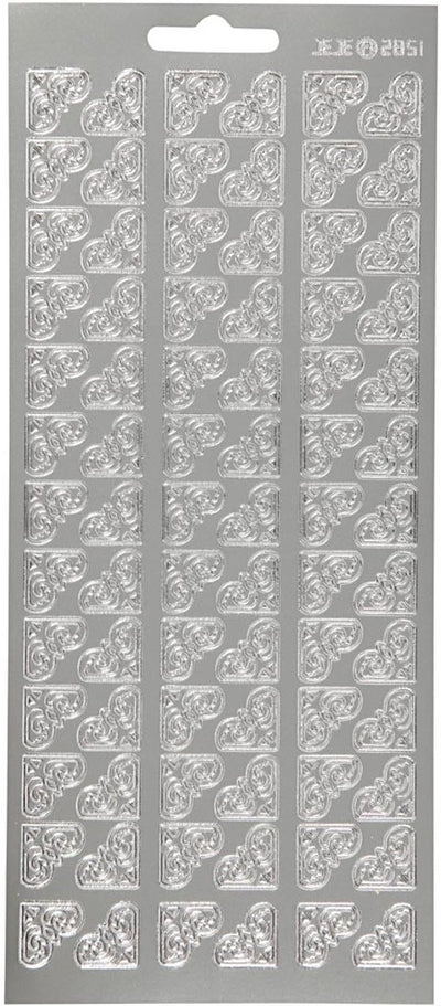 Autocollants Creativ company, coins, feuille 10x23 cm, argent, 1 feuille