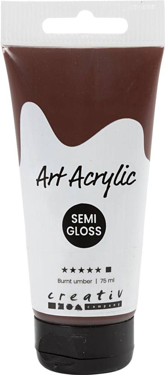 Creativ Company Pigment Art Acrylique Paint Burnt Umber Brown, 75 ml