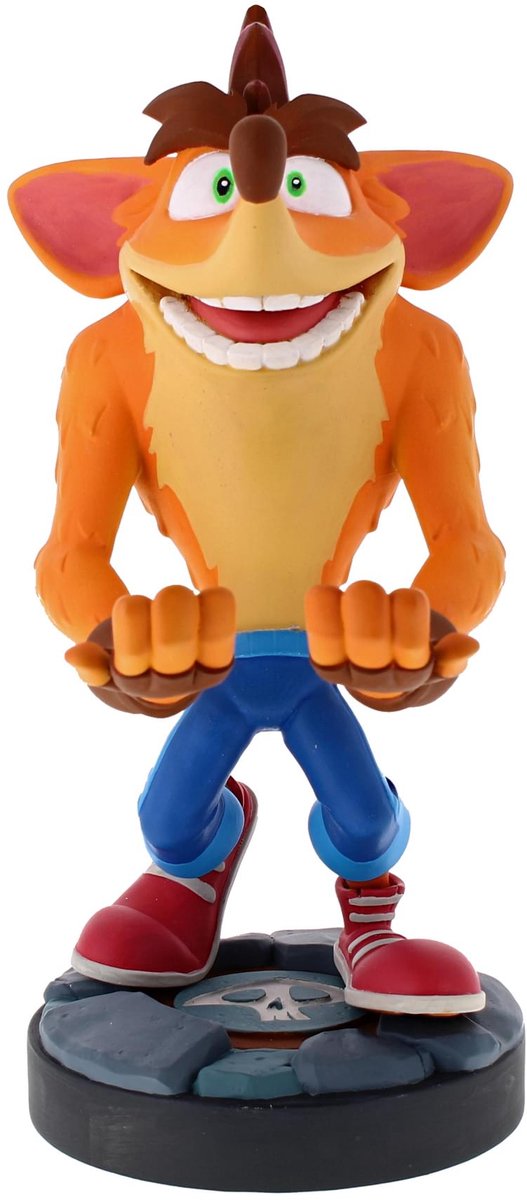 Cableguys crash bandicoot - support de figurine pour téléphone | contrôleur | étui de chargement (attaches-câbles d'origine)