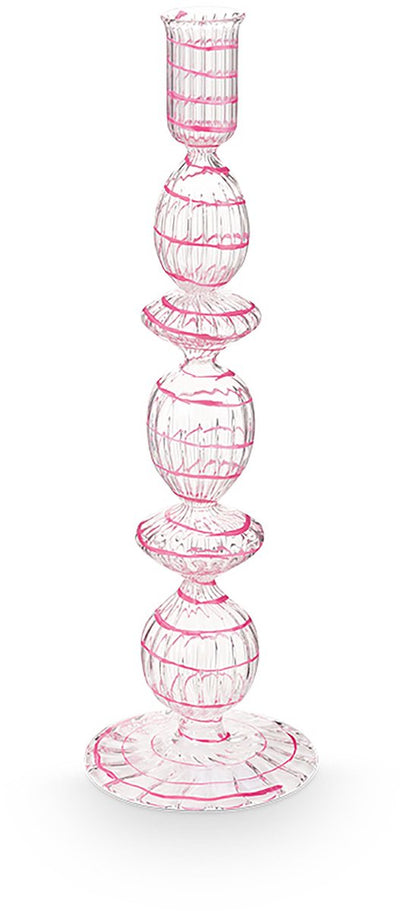 Pip studio - chandelier - accessoires pour la maison - bougeoir rose - tourbillon en verre - 28 cm