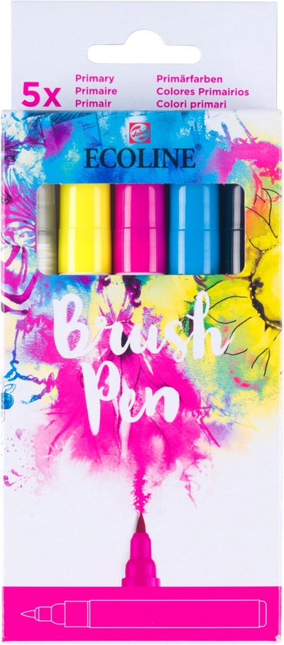 Bruynzeel Ecoline Brush Brush Pen primaire, 5 couleurs