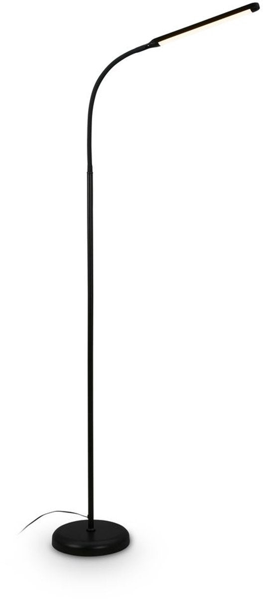 B.k.licht briloner mura – Lampadaire LED – dimmable – 6w – 600lm – commande tactile – lampe de bureau pivotante – noir – lampe de lecture moderne