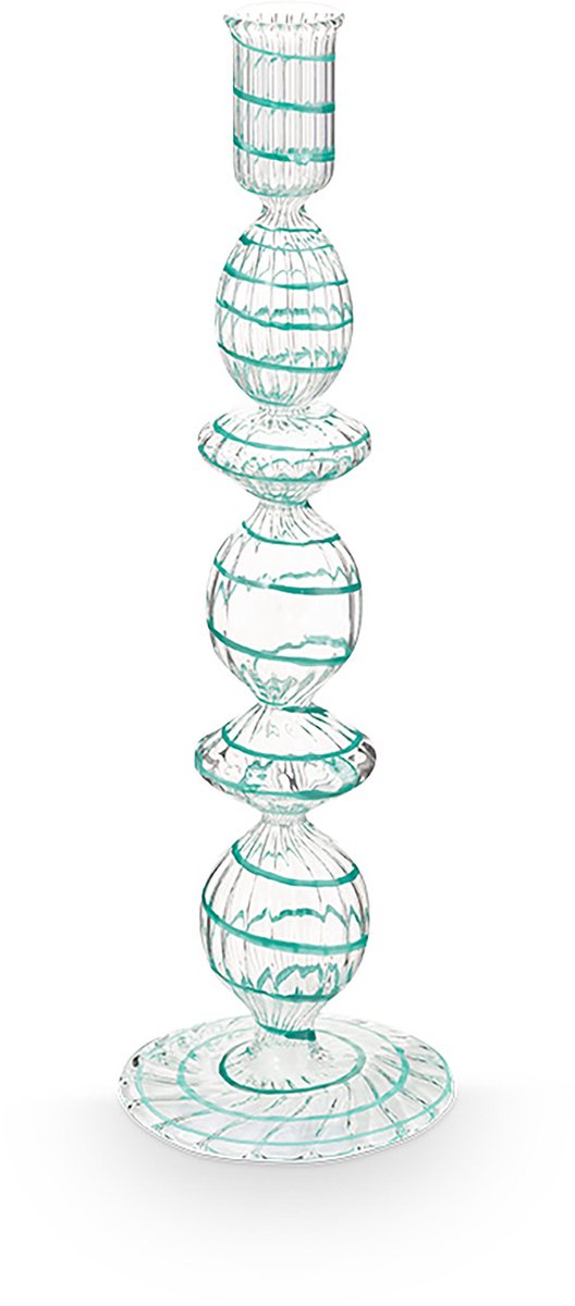 Pip studio - chandelier - accessoires pour la maison - bougeoir bleu clair - tourbillon en verre - 28 cm