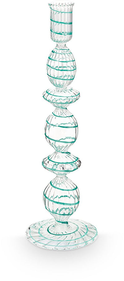 Pip studio - chandelier - accessoires pour la maison - bougeoir bleu clair - tourbillon en verre - 28 cm