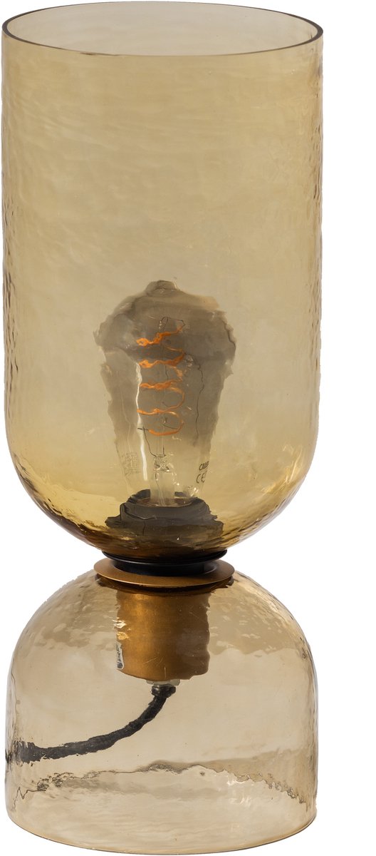 Lampe de table Woood gigi verre martelé 38xø15 cm - naturel