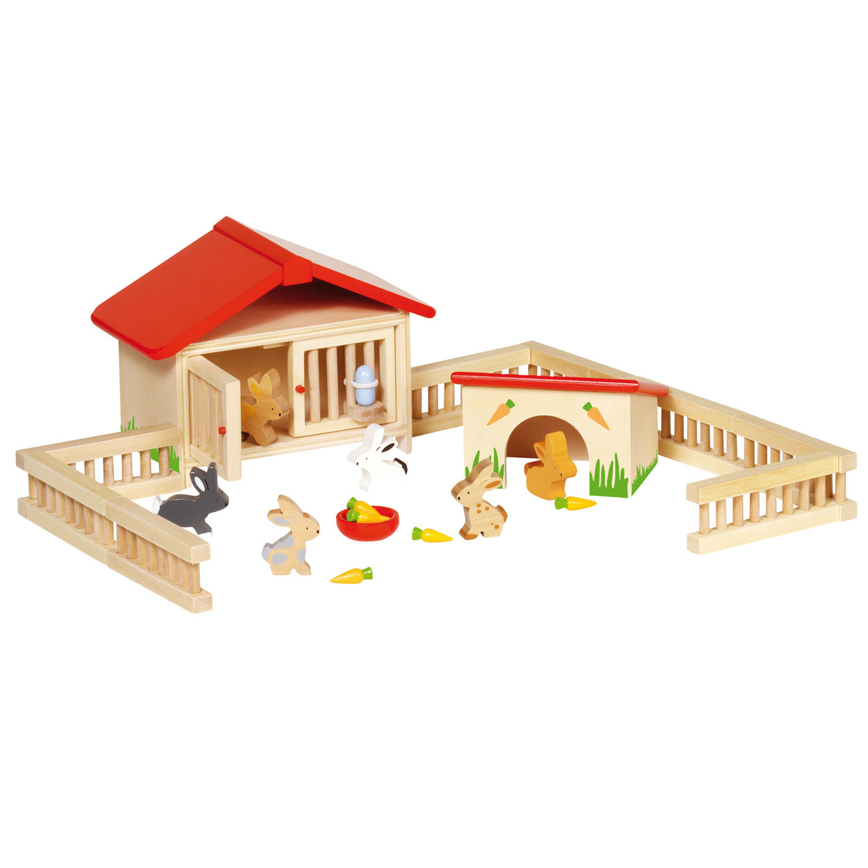 Grenier de lapin en bois Goki, 25dlg.