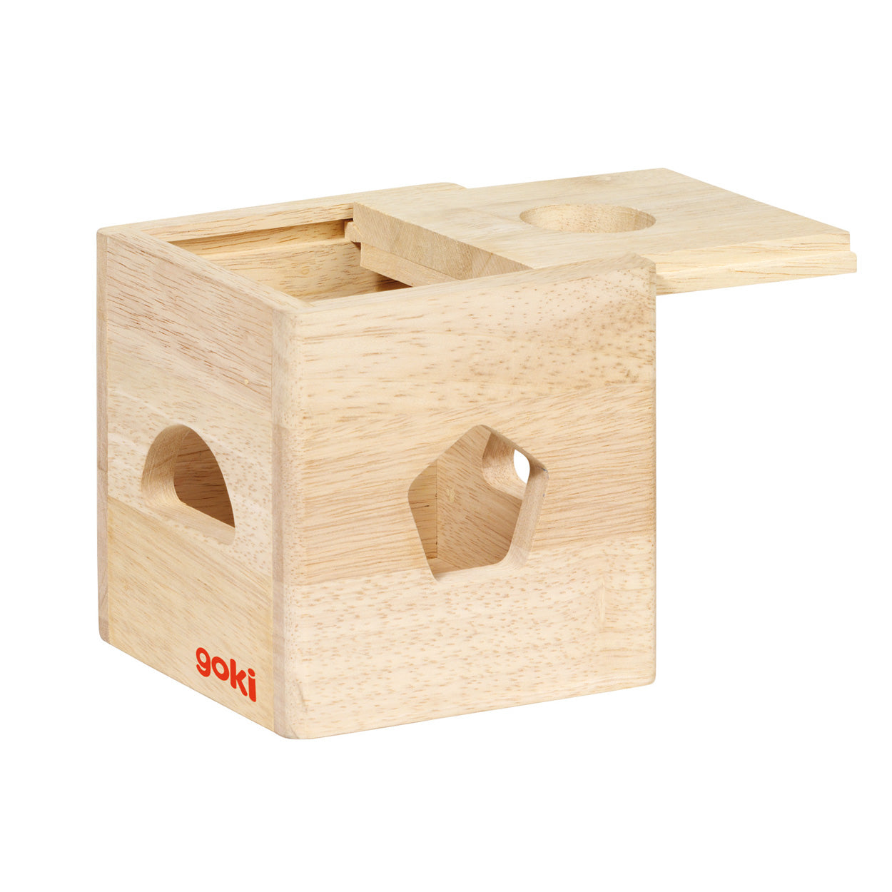 Cube de tri en bois goki avec blocs