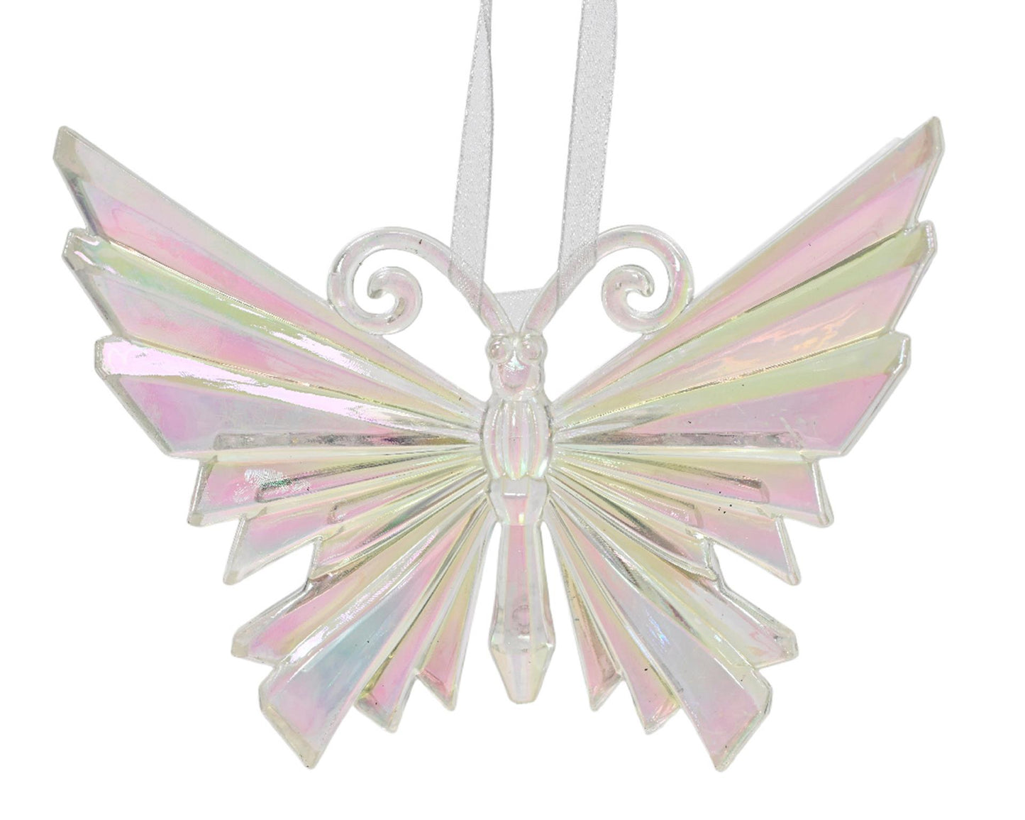 Decoris Pendentif de Noël papillon en plastique irisé