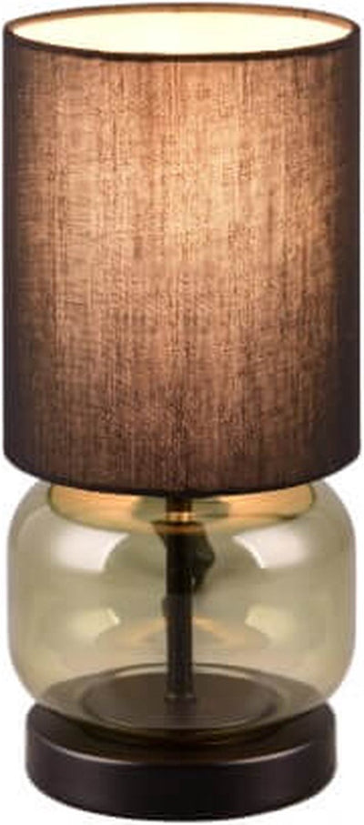Trio elio - lampe de table - noir mat - excl. 1x e27 40w - interrupteur à cordon - verre vert