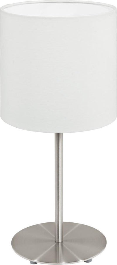 Lampe de table Eglo Pasteri - e14 - 1 lumière - ø14cm - tissu - gris, blanc