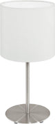 Lampe de table Eglo Pasteri - e14 - 1 lumière - ø14cm - tissu - gris, blanc