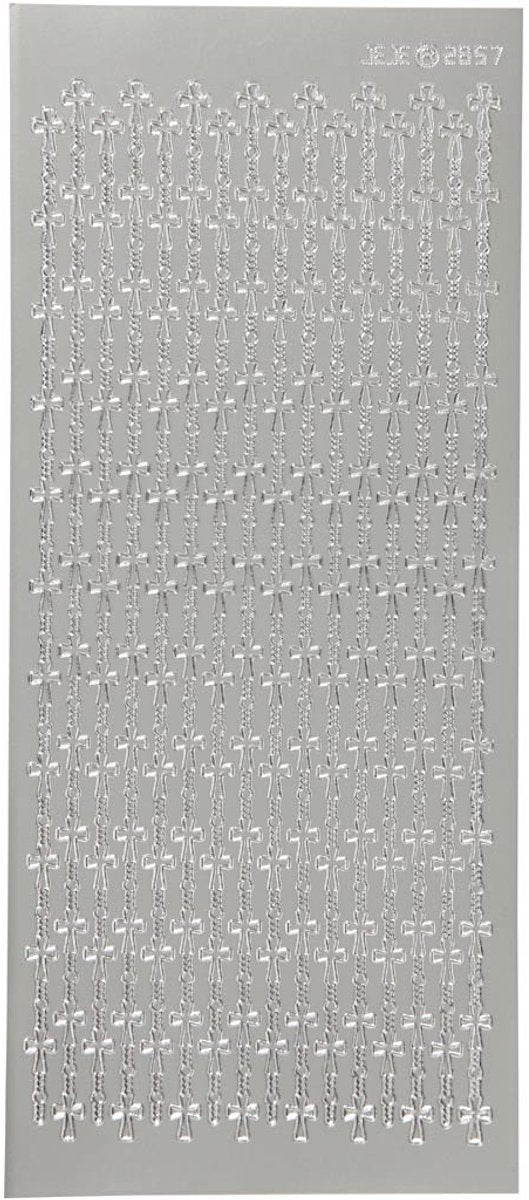 Autocollants Creativ company, croix, feuille 10x23 cm, argent, 1 feuille