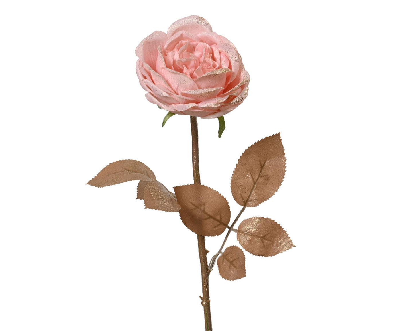 Rose Decoris sur tige à paillettes roses h57cm