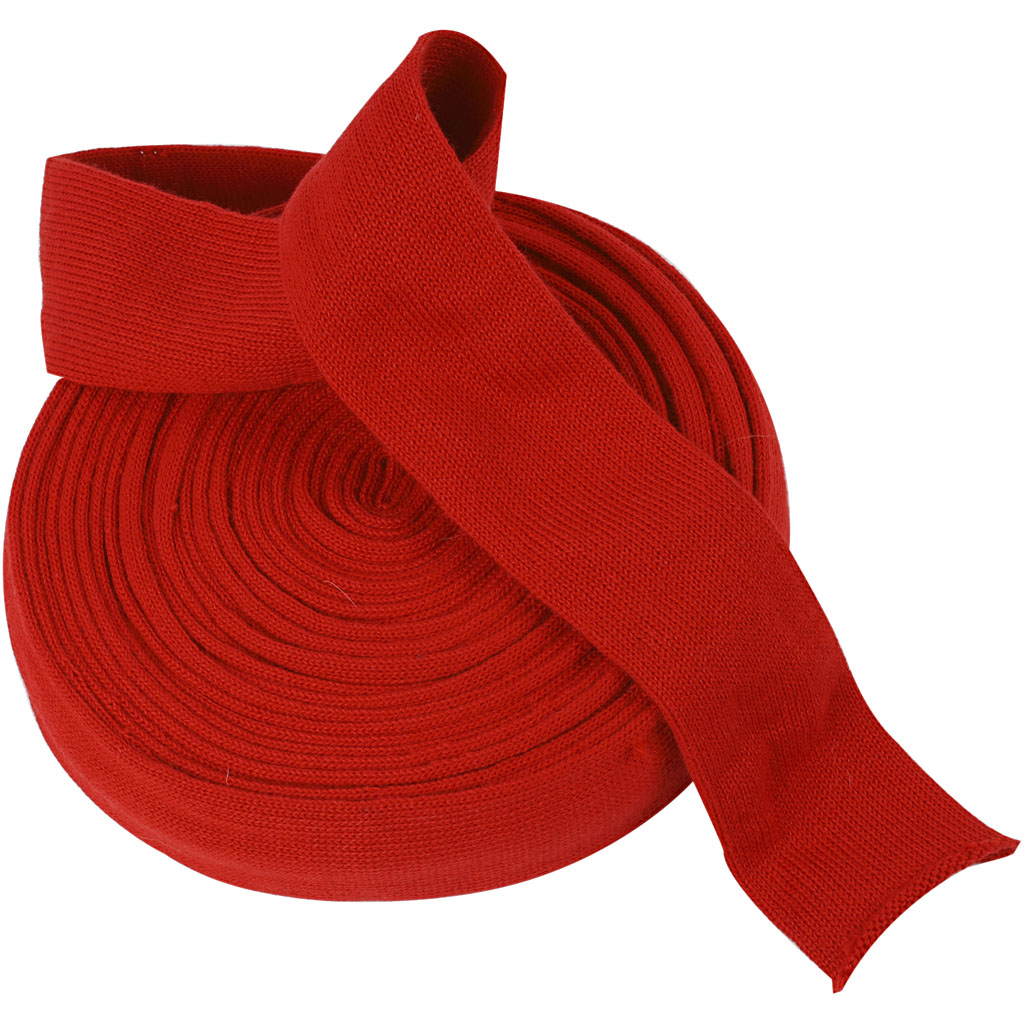 Tube tricoté circulaire Creativ company, l: 60 mm, rouge de Noël, 10 m 1 rouleau