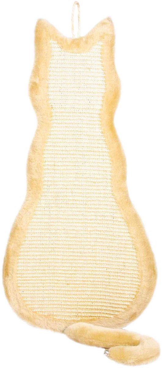 Trixie planche à gratter chat - beige 35x69 cm - sisal, peluche, avec cloche