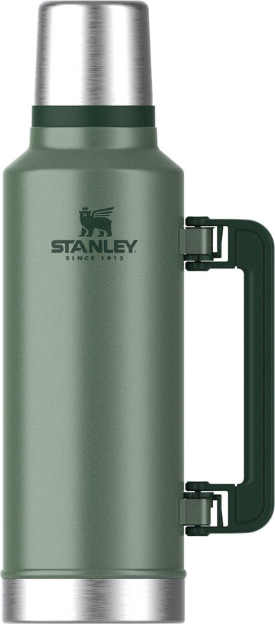 Bouteille thermos légendaire classique Stanley 1,9 l - garde au chaud pendant 45 heures, au froid pendant 2 jours - passe au lave-vaisselle - thermos en acier inoxydable - étanche - vert martelé