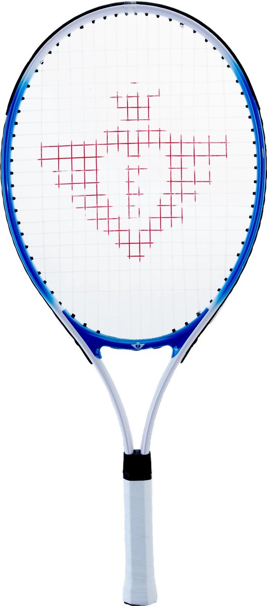 Racket de tennis avec couverture et 2 balles bleues