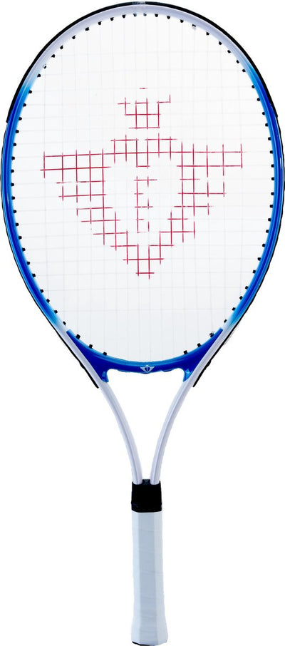 Racket de tennis avec couverture et 2 balles bleues