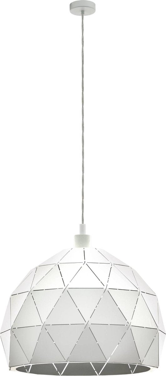 Lampe à suspension Eglo roccaforte - e27 - ø 40 cm - blanche