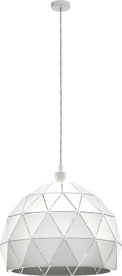 Lampe à suspension Eglo roccaforte - e27 - ø 40 cm - blanche