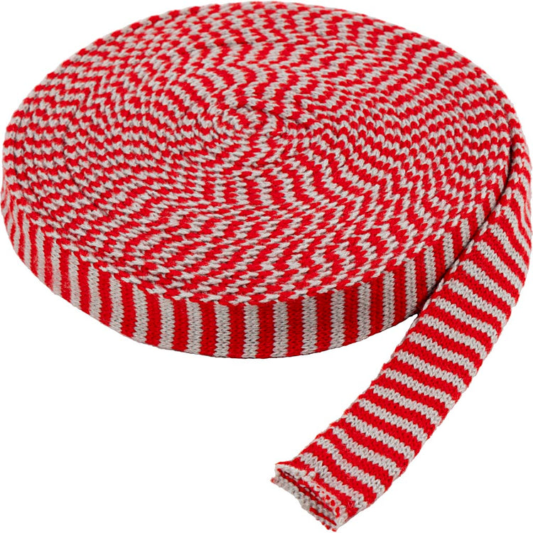 Creativ company tube tricoté circulaire, l: 30 mm, Noël rouge gris, 10 m 1 rouleau