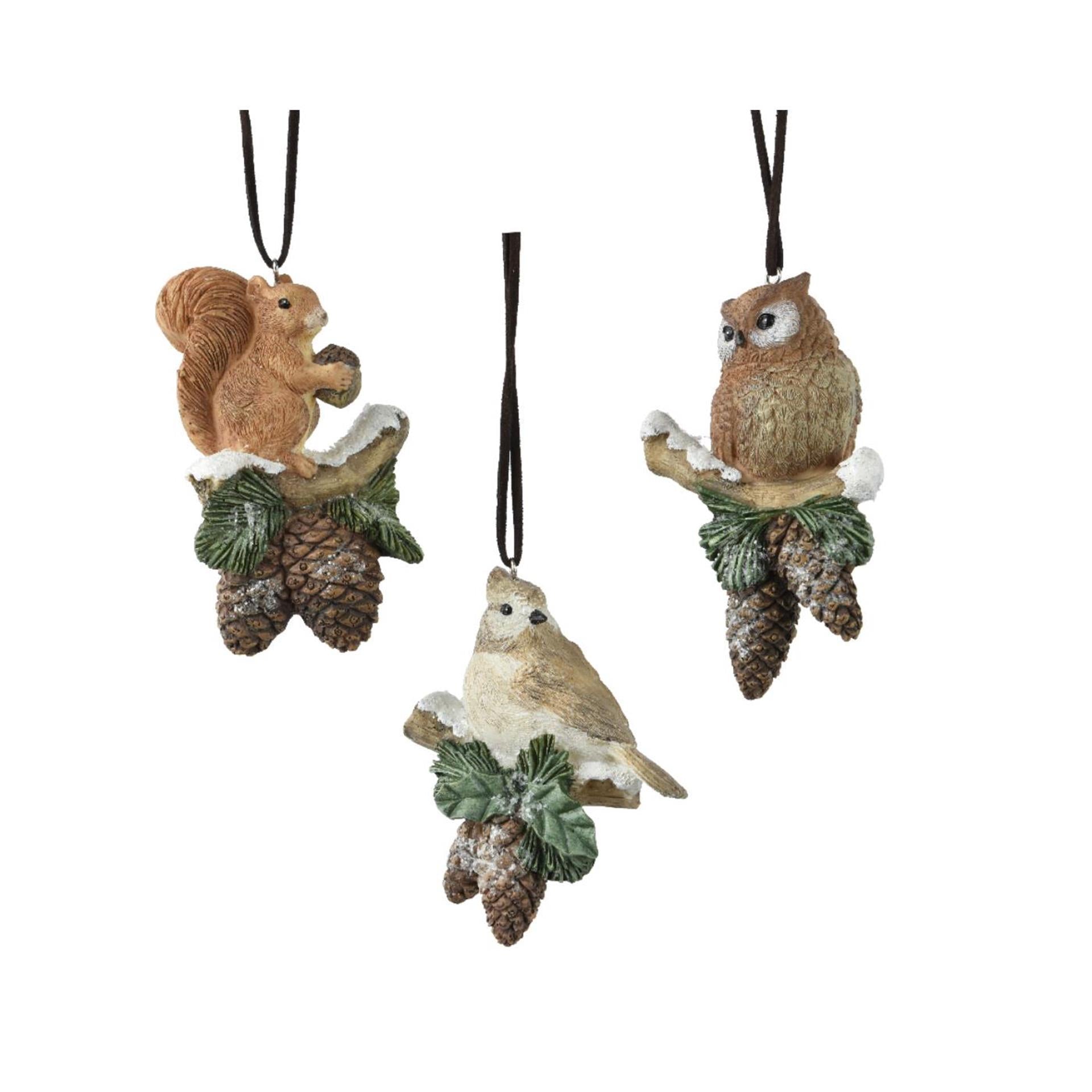 Decoris Pendentif de Noël animaux 6,5x3,8x11cm