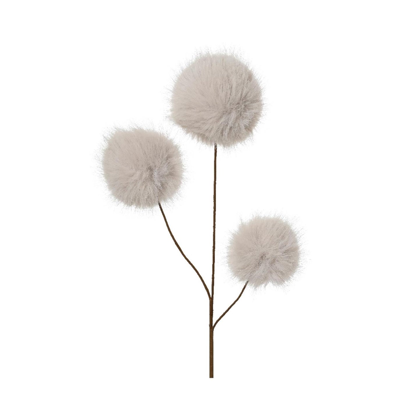 Branche artificielle Decoris avec 3 boules de crème 12x12x70cm