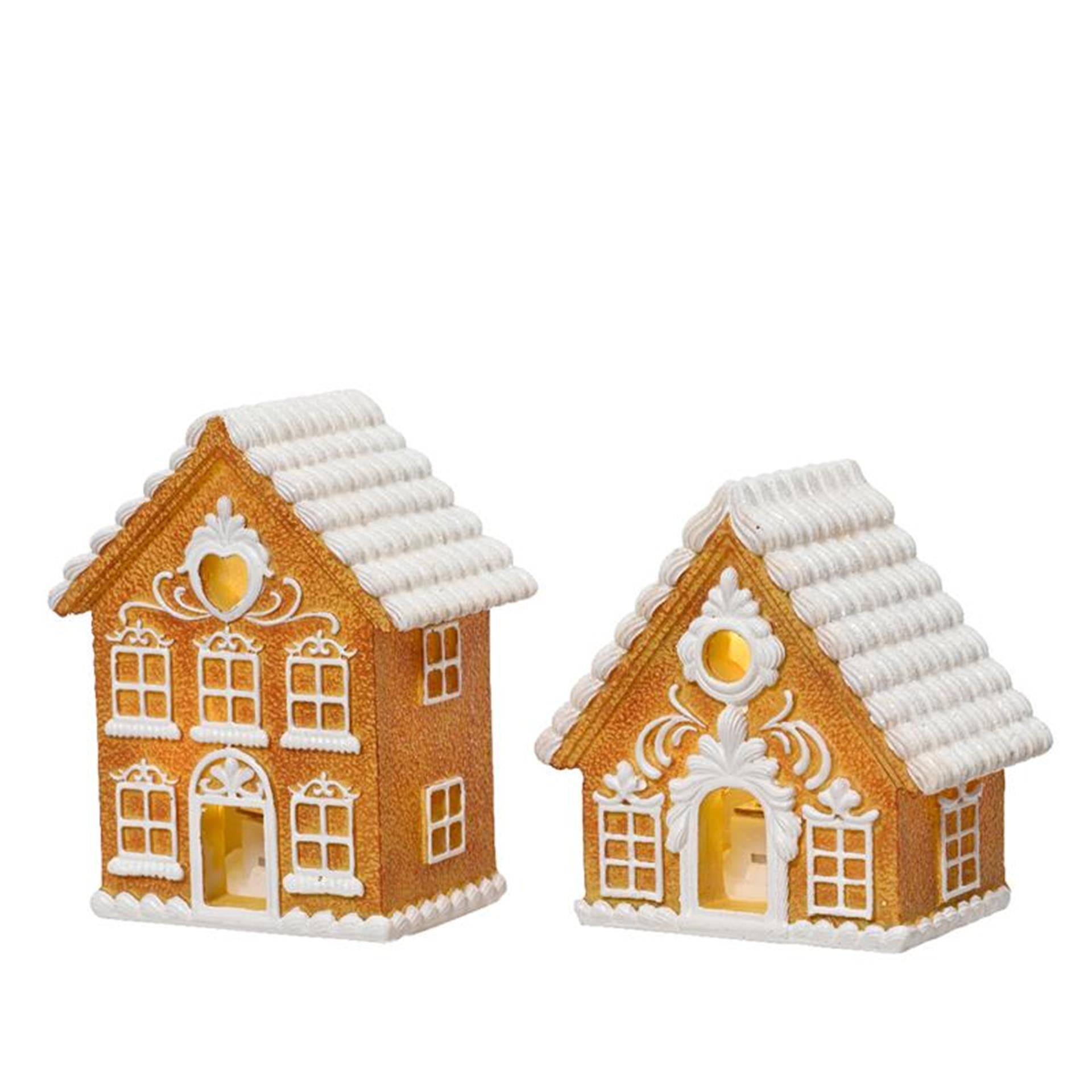 Decoris statue maison pain d'épices avec LED 8,3cm